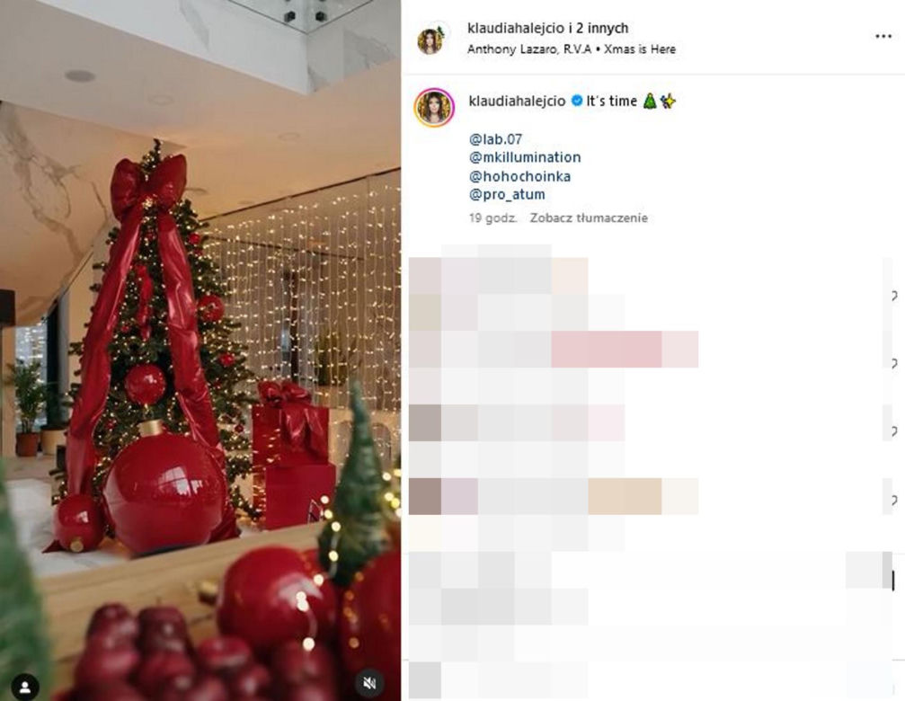 Klaudia Halejcio przystroiła willę. Milion lampek świątecznych