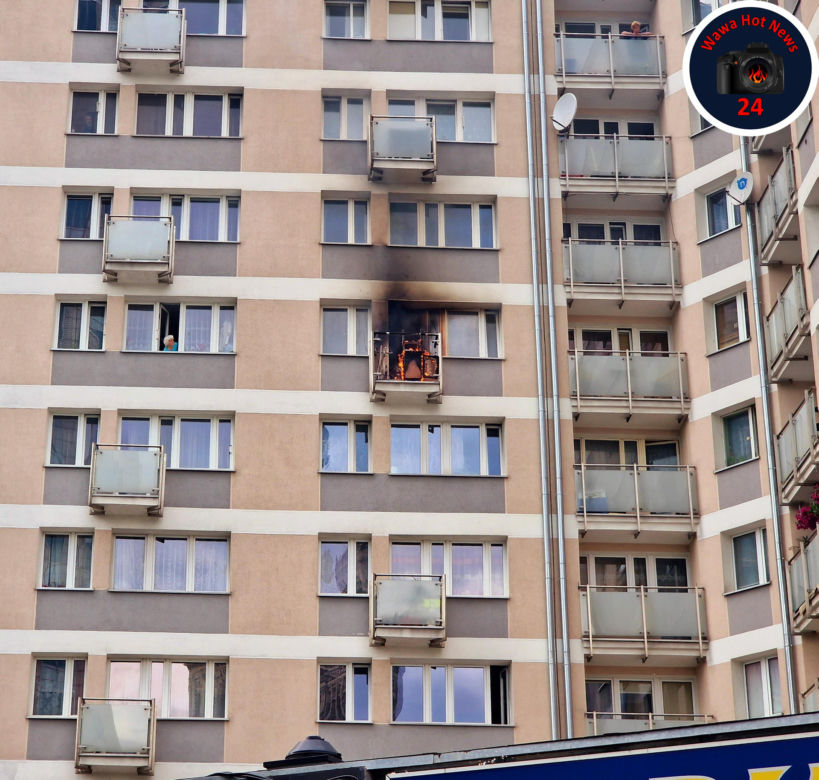 Pożar w centrum Warszawy. Balkon płonął jak pochodnia