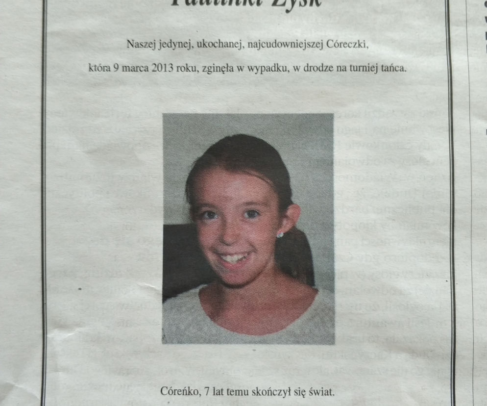 wspomnienie tragicznie zmarłej dziewczynki