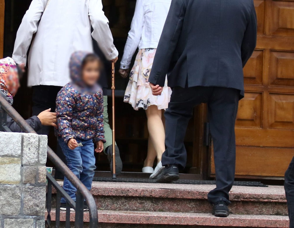 Lech Wałęsa na niedzielnej mszy