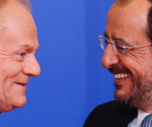 Donald Tusk  podczas nieformalnego szczytu Rady Europejskiej w Nikozji