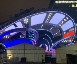 Scena Sylwestra z Dwójką 2025 w Katowicach w czasie próby świateł