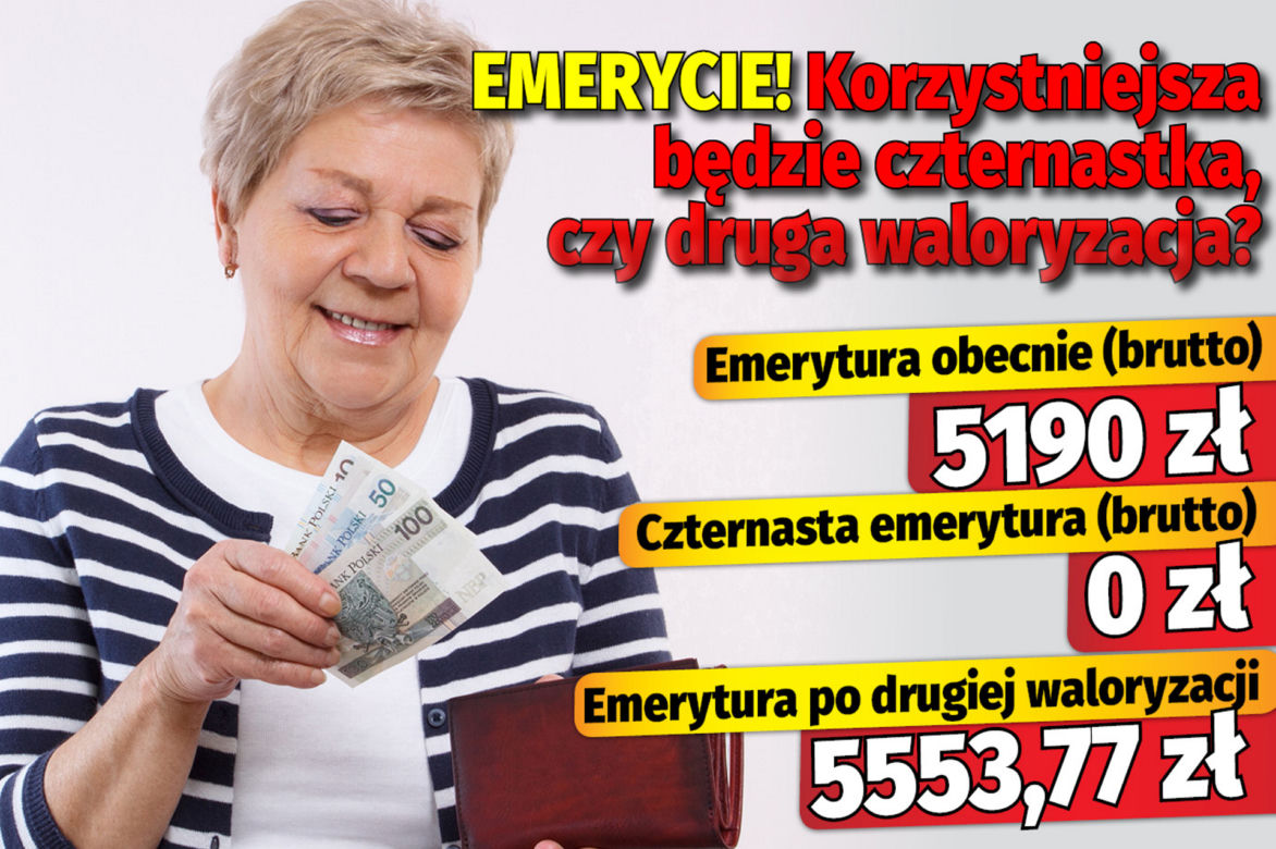 Emerycie! Korzystniejsza będzie czternastka, czy druga waloryzacja?
