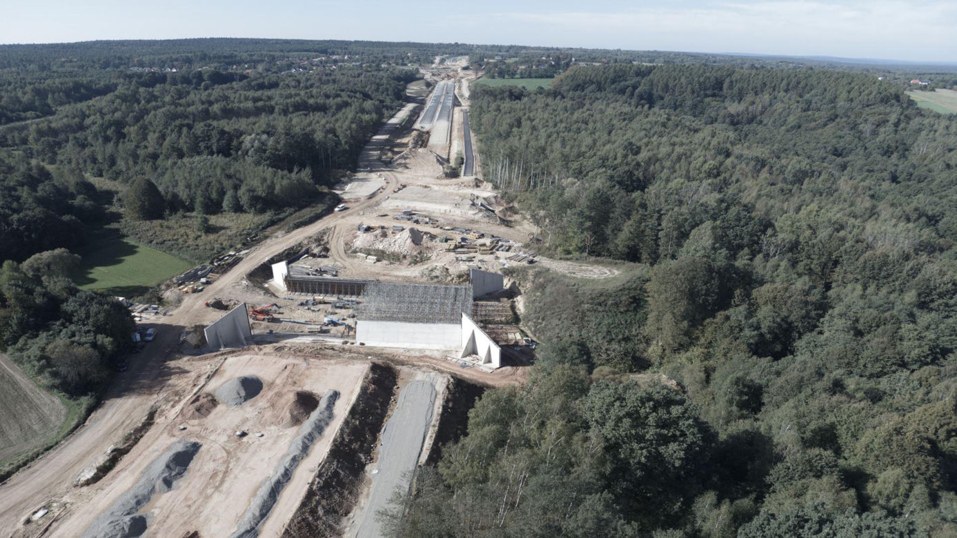 Budowa obwodnicy Wąchocka (październik 2023)