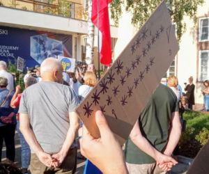 Protest w Szczecinie po przegłosowaniu ustawy Lex TVN