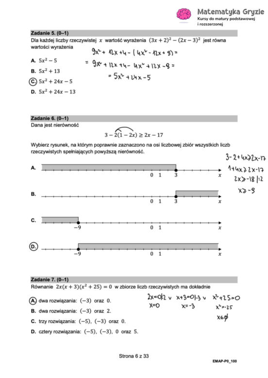 Matura 2025: matematyka 6.05.2025. Arkusze CKE i odpowiedzi. Poziom podstawowy 1 i 2 część [Formuła 2015]