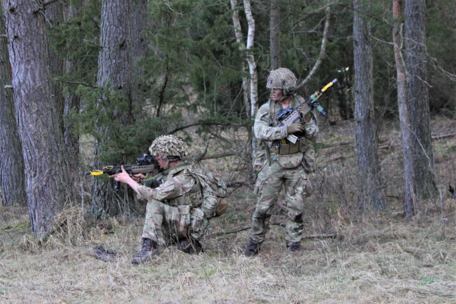 Brytyjscy żołnierze, ćwiczenia na poligonie