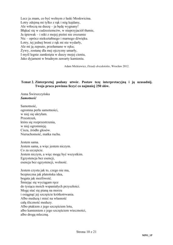 ARKUSZE CKE - Matura j.polski - poziom podstawowy 2019 - co było na maturze z polskiego?