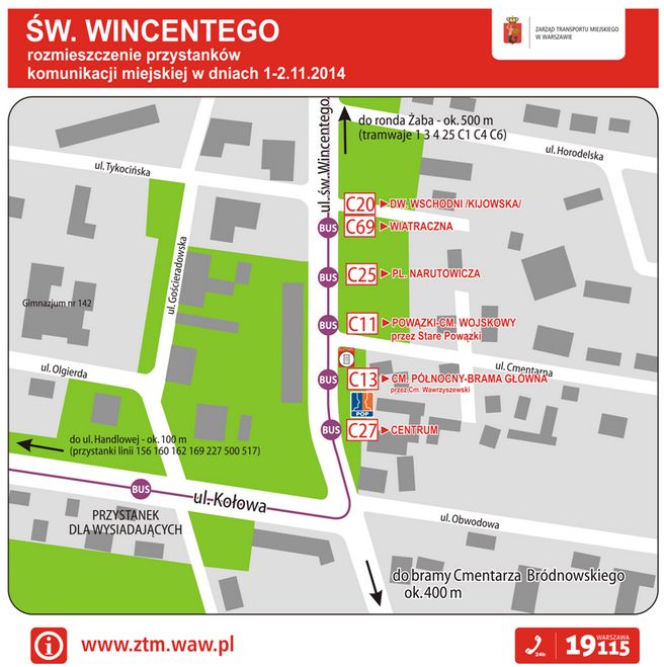 Wszystkich Świętych 2014 w Warszawie. Rozkład jazdy ZTM. Jak dojechać na cmentarze 1 listopada?