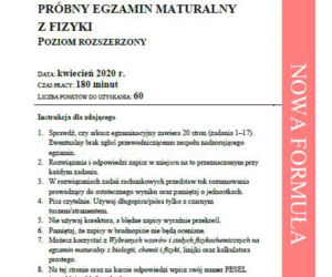 Matura próbna 2020 fizyka - rozszerzony