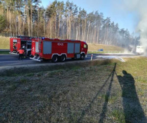 Pożar dostawczaka na S8