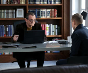 M jak miłość odc. 1210. Piotrek Zduński (Marcin Mroczek), Górecki (Wojciech Wysocki)