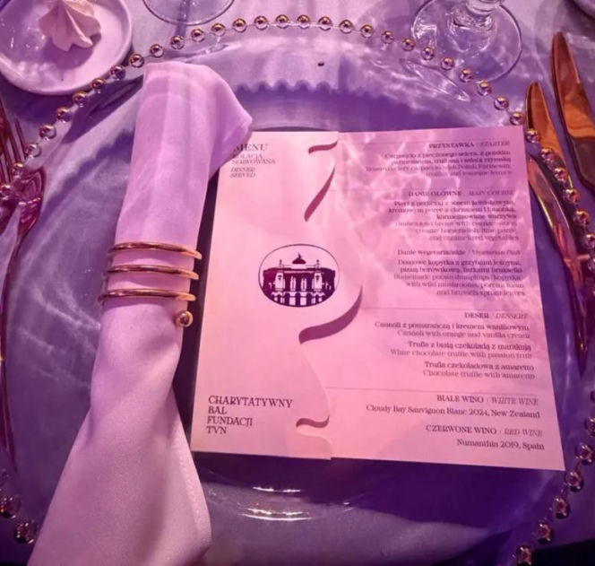 Bal TVN-u 2025, menu