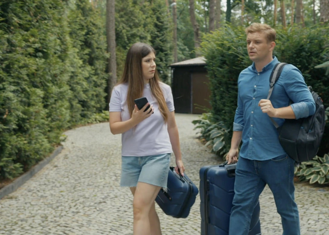 Barwy szczęścia odc. 3100. Agata (Natalia Zambrzycka), Hubert (Marek Molak)