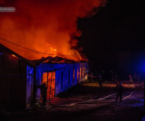 Pożar magazynów w Bachórcu