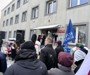 Protest przeciw Stefie Czystego Transportu w Krakowie
