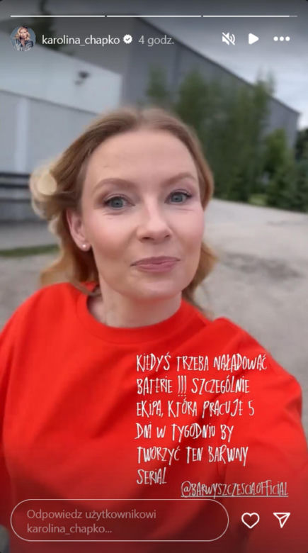Barwy szczęścia nowy sezon. Dominika (Karolina Chapko) na planie