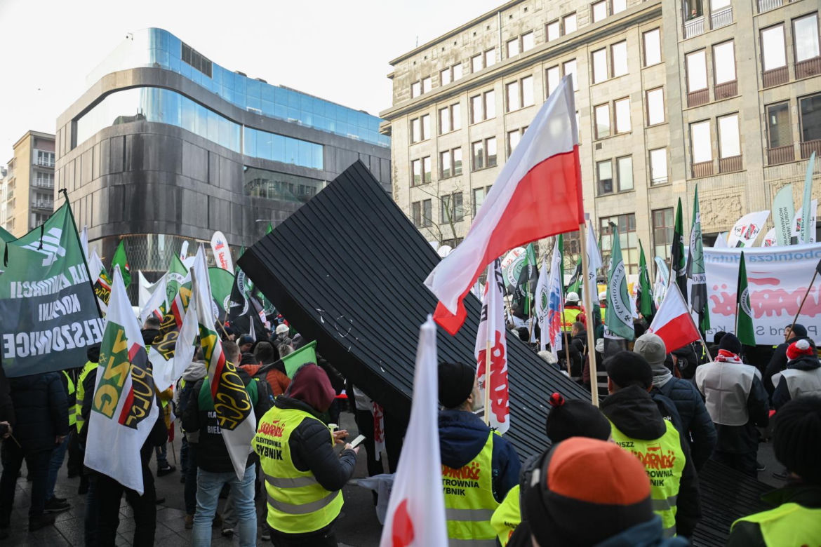 Protest górników w Warszawie