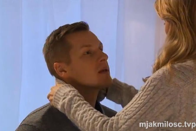 M jak miłość odc. 1227. Piotrek (Marcin Mroczek), Olga (Katarzyna Grabowska)