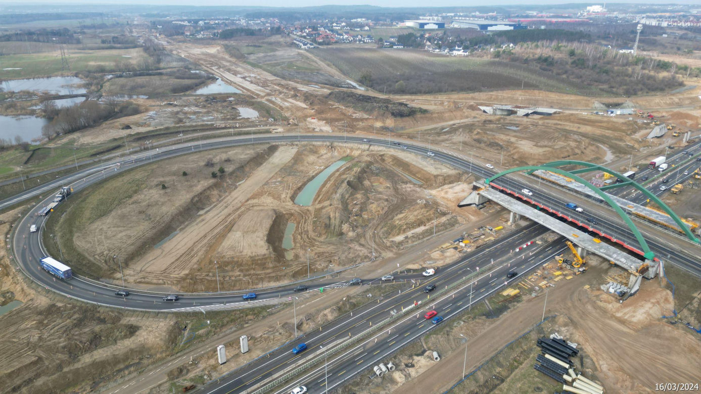 Budowa obwodnicy Metropolii Trójmiejskiej - zdjęcia marzec 2024