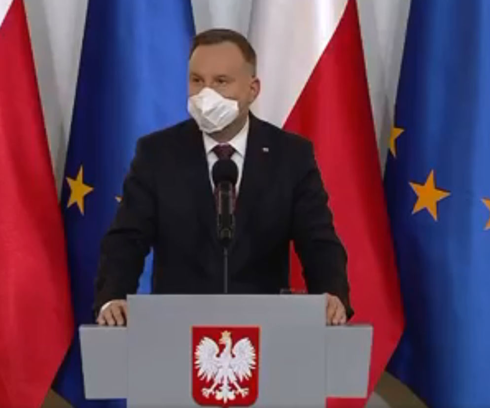Andrzej Duda w maseczce