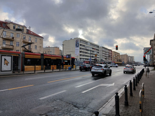Skrzyżowanie ulic Grójeckiej, Wawelskiej i Kopińskiej w Warszawie