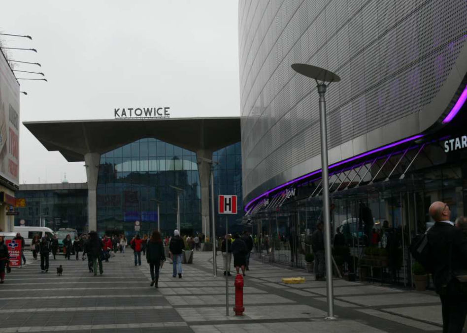 Galeria Katowicka i dworzec kolejowy w Katowicach, wrzesień 2013