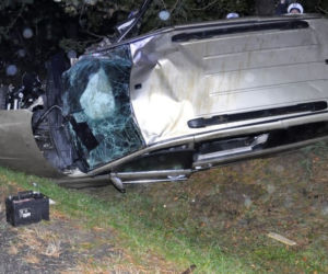 Wypadek na DK 58 koło Pisza. Czołowe zderzenie dwóch samochodów. Jedna osoba ranna
