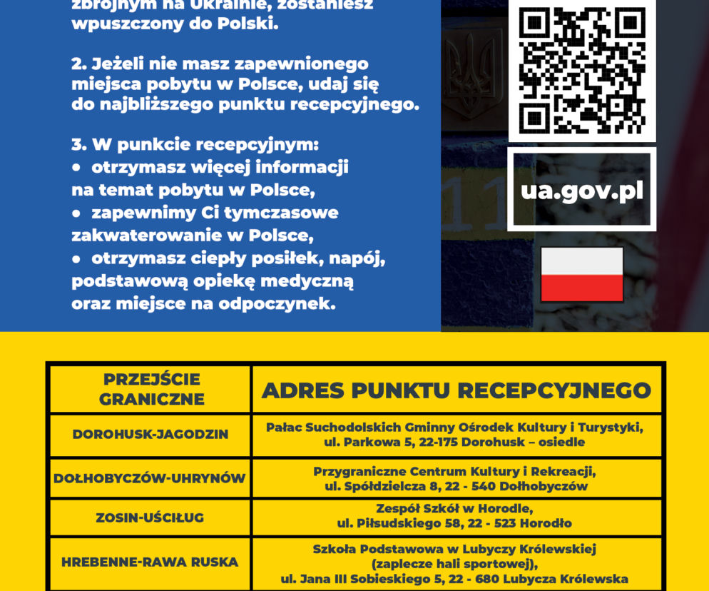 Akcja informacyjna dla uchodźców z Ukrainy. Ulotka, infolinia, strona internetowa i alert RCB