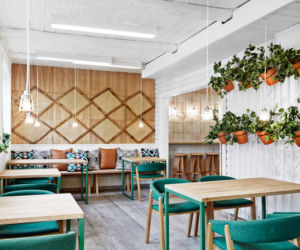 Wnętrze ekologicznej restauracji w Norwegii