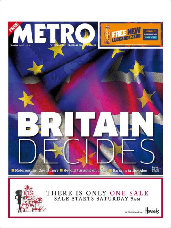 BREXIT okładki gazet