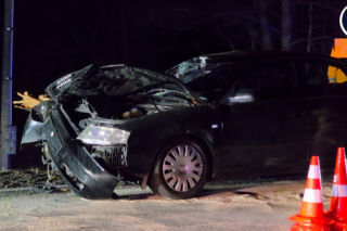 Koszmar na DK 50. 11-latka nie żyje. W auto wbiło się drzewo z ciągnika