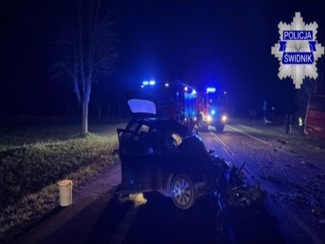 Czołowe zderzenie audi z autobusem. Tragiczny wypadek na drodze pod Lublinem