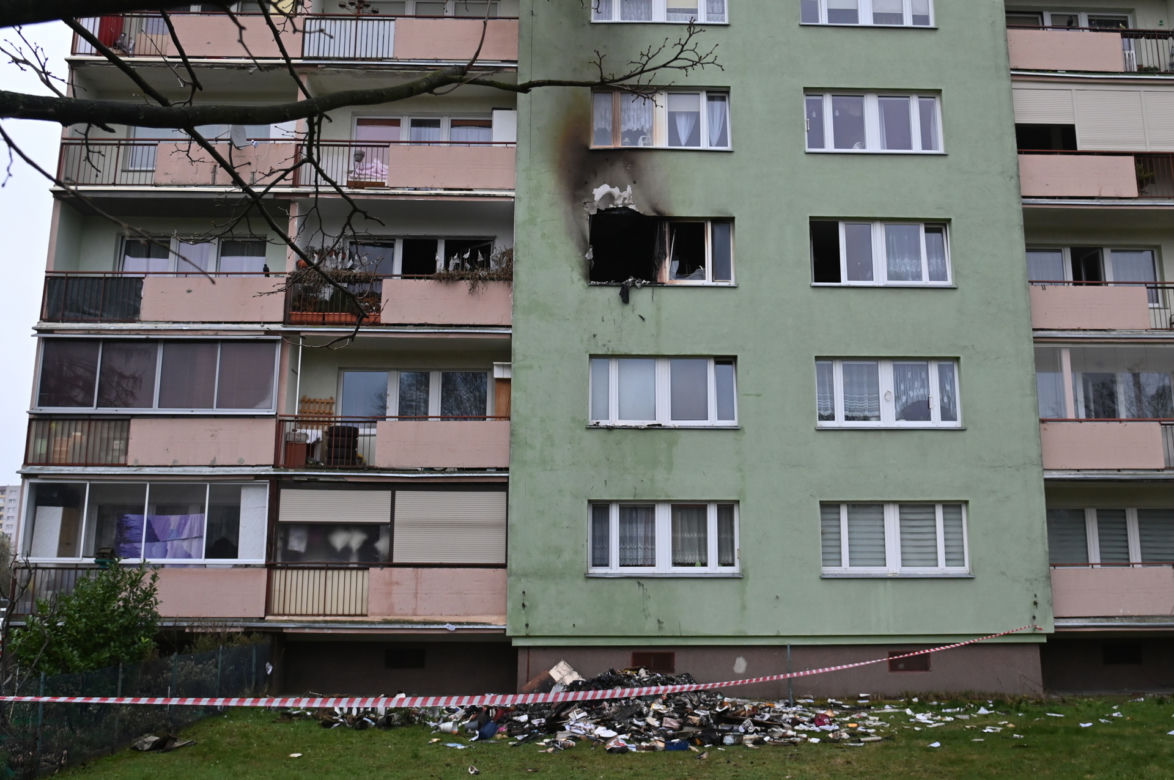 Pożar w bloku w Szczecinie