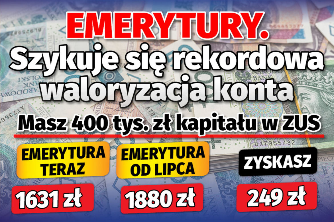 Emerytury. Szykuje się rekordowa waloryzacja konta