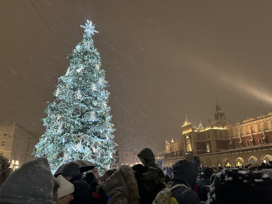 Choinka rozbłysła na Rynku Głównym. Tak wygląda Kraków w zimowej scenerii! 