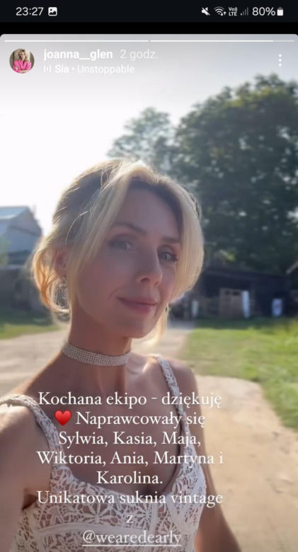 Barwy szczęścia na planie. Malwina (Joanna Gleń) bierze ślub