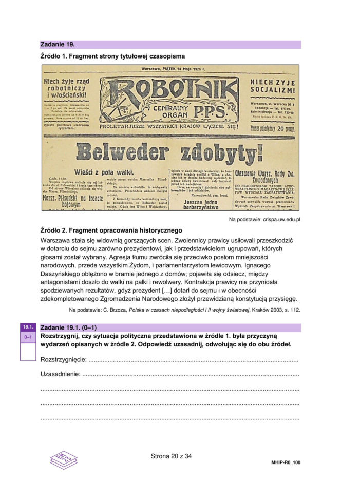 Matura 2026 z rozszerzonej historii: arkusze CKE [Formuła 2023] 18.05.2026