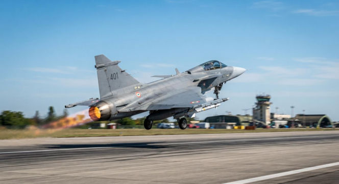 Gripen z Antidotum Airshow spłonął po lądowaniu