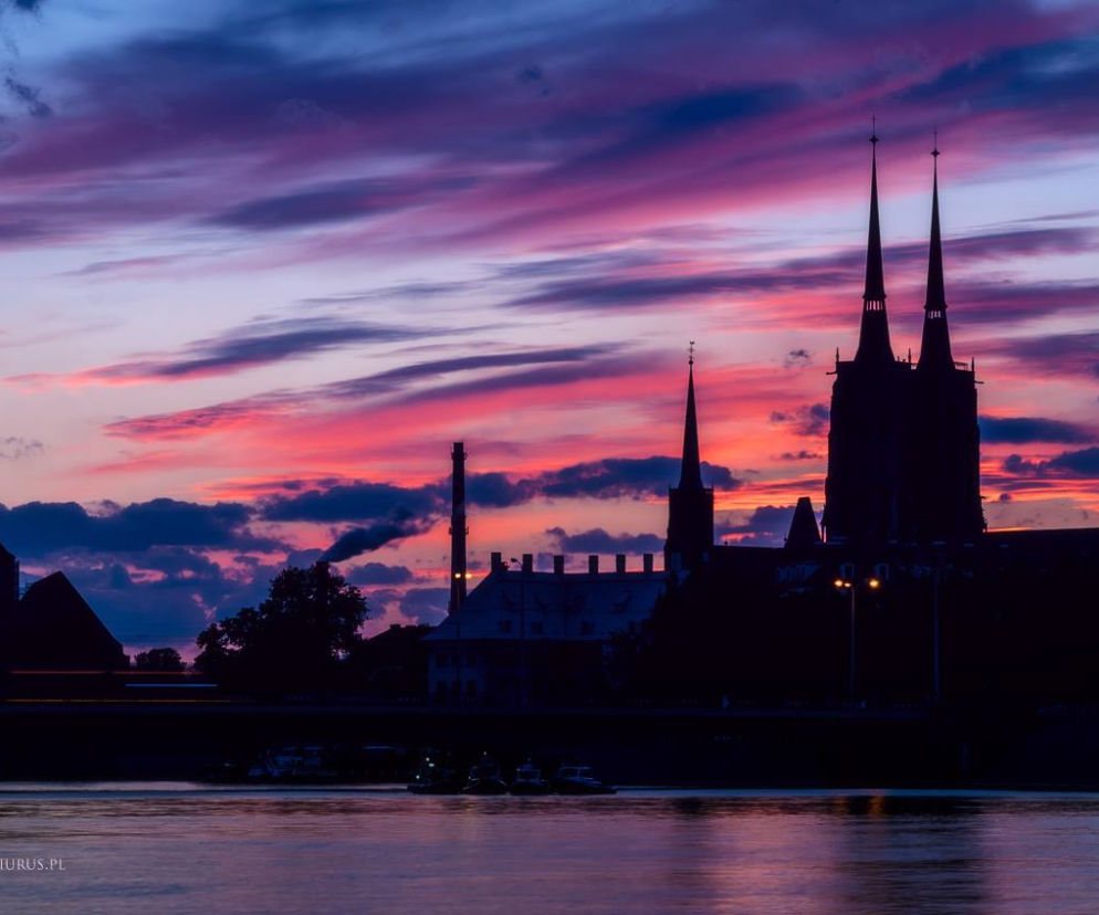 Malowniczy Wrocław o zmierzchu