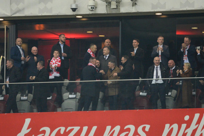 Karol Nawrocki i Przemysław Czarnek na mecze Polska - Albania