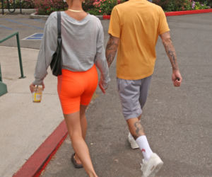 Justin Bieber i Hailey Bieber w drodze na pilates