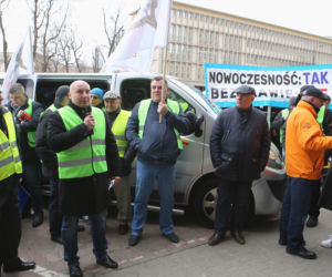 Protest taksówkarzy w Warszawie