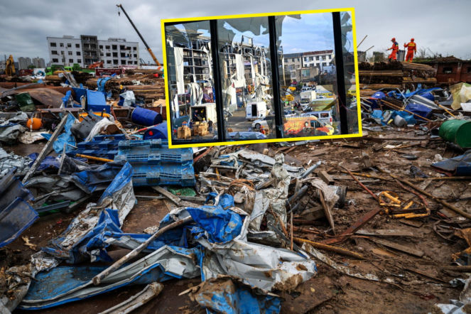 Tornado wyssało mężczyznę z 12. piętra! Razem z sofą, na której siedział i stołem