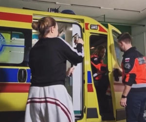 Wojciech Zygmunt i Anna Haba na planie Na sygnale