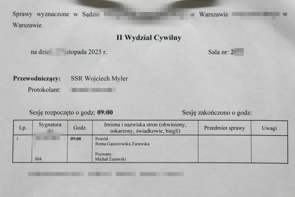 Roma Gąsiorowska w sądzie