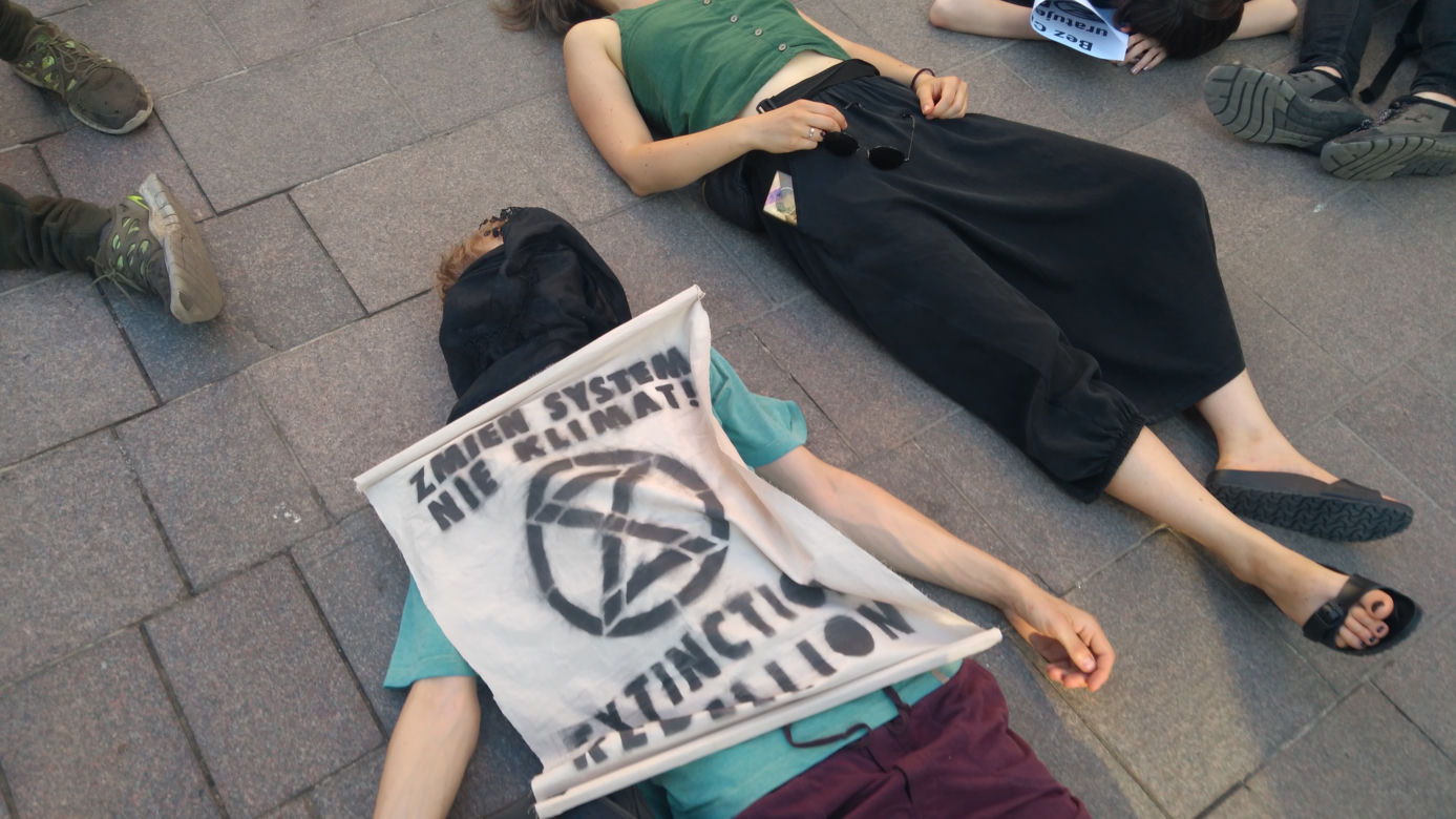 Wymieranie. Protest przed Urzędem Miasta