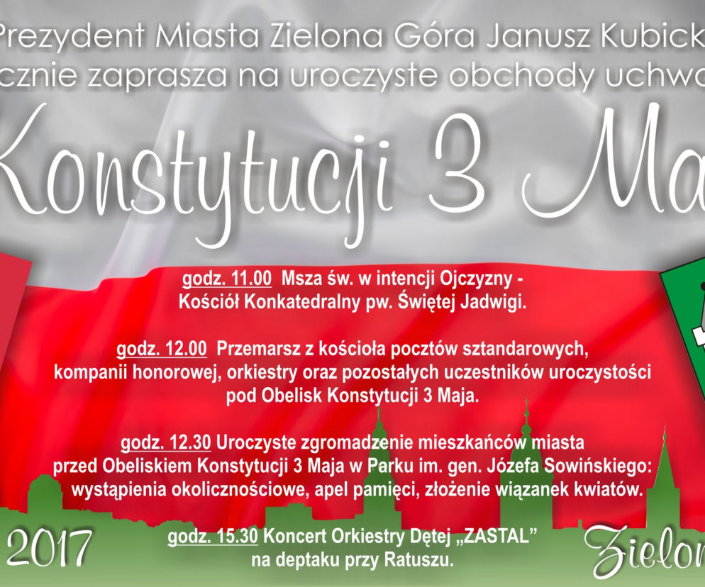 Zielona Góra uczci rocznicę uchwalenia Konstytucji 3 Maja