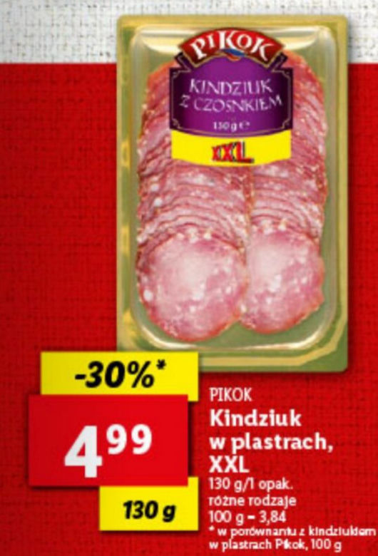 Kindziuk w plastrach XXL w cenie 4,99 zł/130 g 