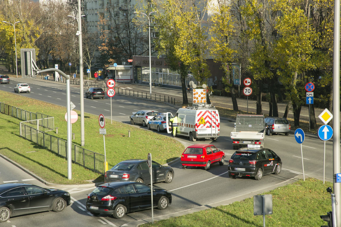 Kolizja na Mokotowie